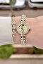 Dial with Yellow Strap Gold Color 22.5 mm Wedding Dress Model Women's Wristwatch - 3