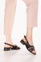 Women's Genuine Leather Short Heeled Daily Sandals Iz.23111 Black - 6