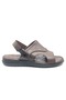 Asker 1925-San 100% Genuine Leather Men's Full Orthopedic Sandals Slippers Brown - 2