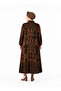 Women's Plus Size Shirt Collar Buttoned Oversize Loose Cut Summer Cotton Viscose Long Dress - 4