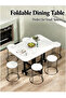 120cm Foldable Mobile Marble Rectangular Dining Table – Small Space Friendly