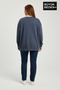 Women's Plus Size Handwritten Brooklyn Printed Crew Neck Thin Sweatshirt Spr26Bswk956-6 - 3