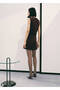 Asymmetrical Neckline Dress with Metal Details - 4