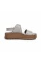 Women's Leather Comfort Sandals D25Ys-2375 - Gray - 36 - 4