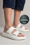 Feelup Comfort Sole Eva Men's Beach Pool Sea Daily Velcro Slippers Ecru