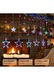 LED Star Curtain String Lights, 8.2ft with Remote & 8 Modes for Christmas Wedding Decor - 5