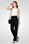 Women Regular Fit Solid Straight Pants, Black - 2