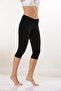 3-Piece Women's Cotton Black Knee-Length Capri Leggings & Comfortable Texture - 3