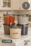 Mega Size Advantageous 5-Piece Round Flour and Grain Container - Detergent Dispenser Storage Box with Handle 7 Liters Anthracite