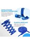 Flat Elastic No-Tie Shoelaces with Magnetic Buckle,Blue Elastic Shoe Strings for Kids and Grown-up - 6