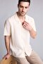 Regular Fit Polo Collar Flowy Fabric Short Sleeve Shirt G8083Ax26Sm - 4