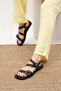 Marielle Black Color Double Buckle Women's Sandals - 4