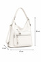 Women's White Large Size Multi-Compartment Leather Shoulder and Backpack Daily Use Multi-Purpose Bag - 5