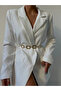 Square Detail Chain Gold Shirt Jacket Dress Pants Belt - 3