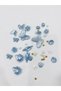 40 Pcs Pearlescent Blue White Pearl Set Blue Gold Mixed Figured Plastic Beads Charm Jewelry Armcuff Keychain Bead - 2