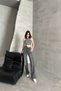 Women's Waist Detailed Smoked Jeans with Loose Slits - 4