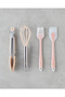 Kinsley Silicone 4-Piece Serving Utensil Set 21 X 21 X 21.5 X 23 cm Light Pink