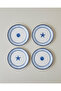 Shellwave Porcelain 4-Piece Cake Set 19 cm Navy Blue-White