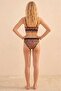 Women's Leopard Patterned Black Tape Detailed Bikini Bottom - Beach Fashion Mix&Match - 6