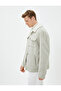 Suede Look Jacket Inside with Plush Pocket Detail and Snap Buttons