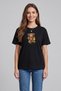 Black Color Oversize Teddy Bear Printed Women's T-Shirt