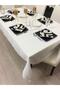 Linen Look Care Free Living Room Table Cloth White 25 Pieces - 3