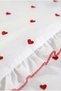 Velora 100% Cotton Heart Pattern Embroidered, Ruffled 6 Piece Double Duvet Cover Set-Heart Duvet Cover - 5