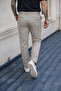 Men's High Waist Regular Fit Stone Fabric Trousers - 6