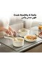24-Piece Ceramic Cookware Set with Detachable Handle, PFAS-Free Healthy Cooking - Cream - 7