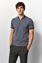 Anthracite Polo Collar Men's T-Shirt 9281 - 2