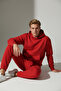 Men's 3 Thread Oversized Kangaroo Pocket Elasticated Cuffs Sweatpants Set - Home Wear - 6