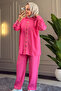 9261 - Stylish Comfortable Women's Satin Trouser Shirt Set - 2