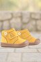 Yoohoo Genuine Leather Yellow Velcro Daisy Detailed Unisex Baby Boots