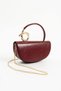 Sakura Model Gold Accessory Chain Detailed Burgundy Special Occasion Evening Dress Hand Shoulder Bag - 4