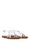 Women's White Buckle Flip-Flop Leather Bodrum Sandals 26Sfd333518 - 2