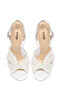 Women's White Ankle Buckle High Thin Heeled Fabric Sandals 26Sfd12196F - 6