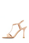 Women's Beige Ankle Buckle High Thin Heeled Patent Leather Sandals 26Sfd160616 - 3