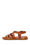 Women's Tan Leather Sandals with Ankle Buckle 26Sfd360318 - 3