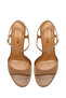 Women's Beige Ankle Buckle Thin Heeled Leather Sandals 26Sfd161318 - 5