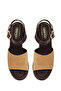 Women's Beige Ankle Buckle Thick Heeled Suede Leather Sandals 26Sfd240310 - 5