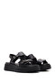 Women's Black Buckle Thick-Soled Leather Comfort Sandals 26Sfd341218 - 2