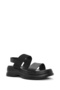 Women's Black Thick Soled Genuine Leather Sandals 25Sfd153114 - 6