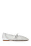 Women's Silver Mesh Strap Summer Ballerina Shoes 25Sfd14016F