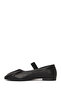 Women's Black Bandage Leather Ballet Flats 26Pfd350618 - 4