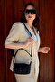 Black Matte Bag with Star Embroidery Detail - 7