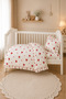 Baby Bedding Set with Elastic Sheets and Ruffled Pillows Crib Set Baby Gift