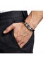 Men's Leather and Steel Bracelet with Motif and Adjustable Cord - One Size - 2