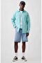 Linen Blend Standard Fit Shirt 887952 Men's Shirt Green - 4