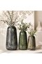 Kazuki Stoneware Fern Etched Vase 18.5x18.5x31.5cm - Green - 3