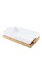 Natura Rectangular Baking Dish With Bamboo Lid 1.4L- White - 3